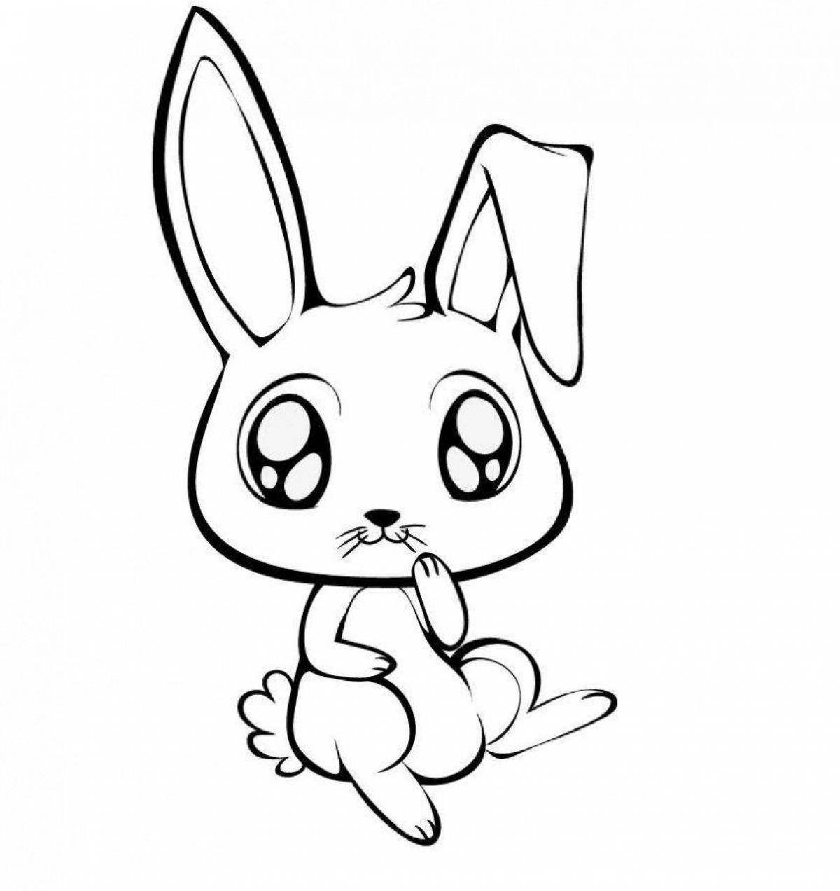Cute and cute bunny coloring book