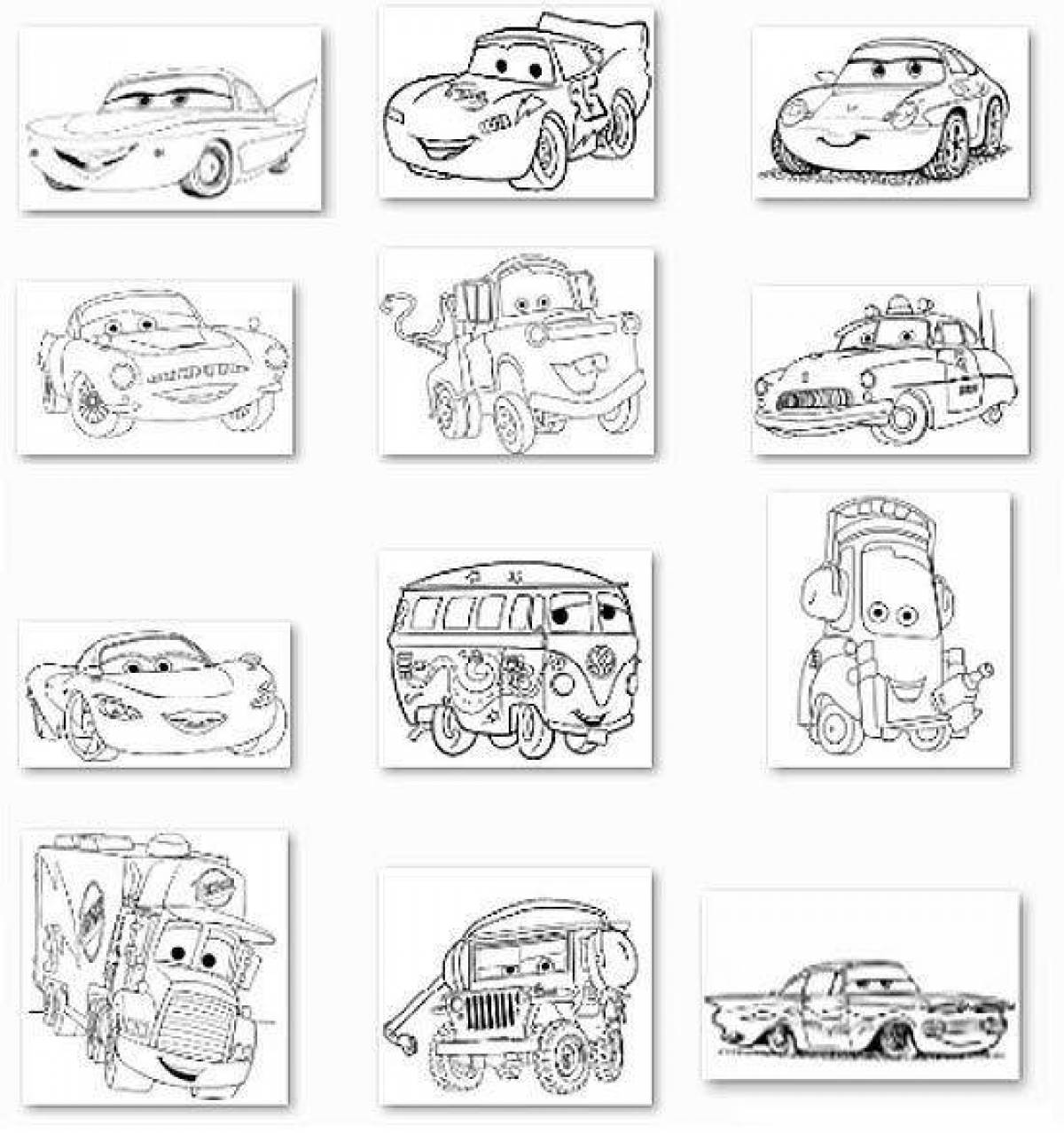 Adorable little car coloring book