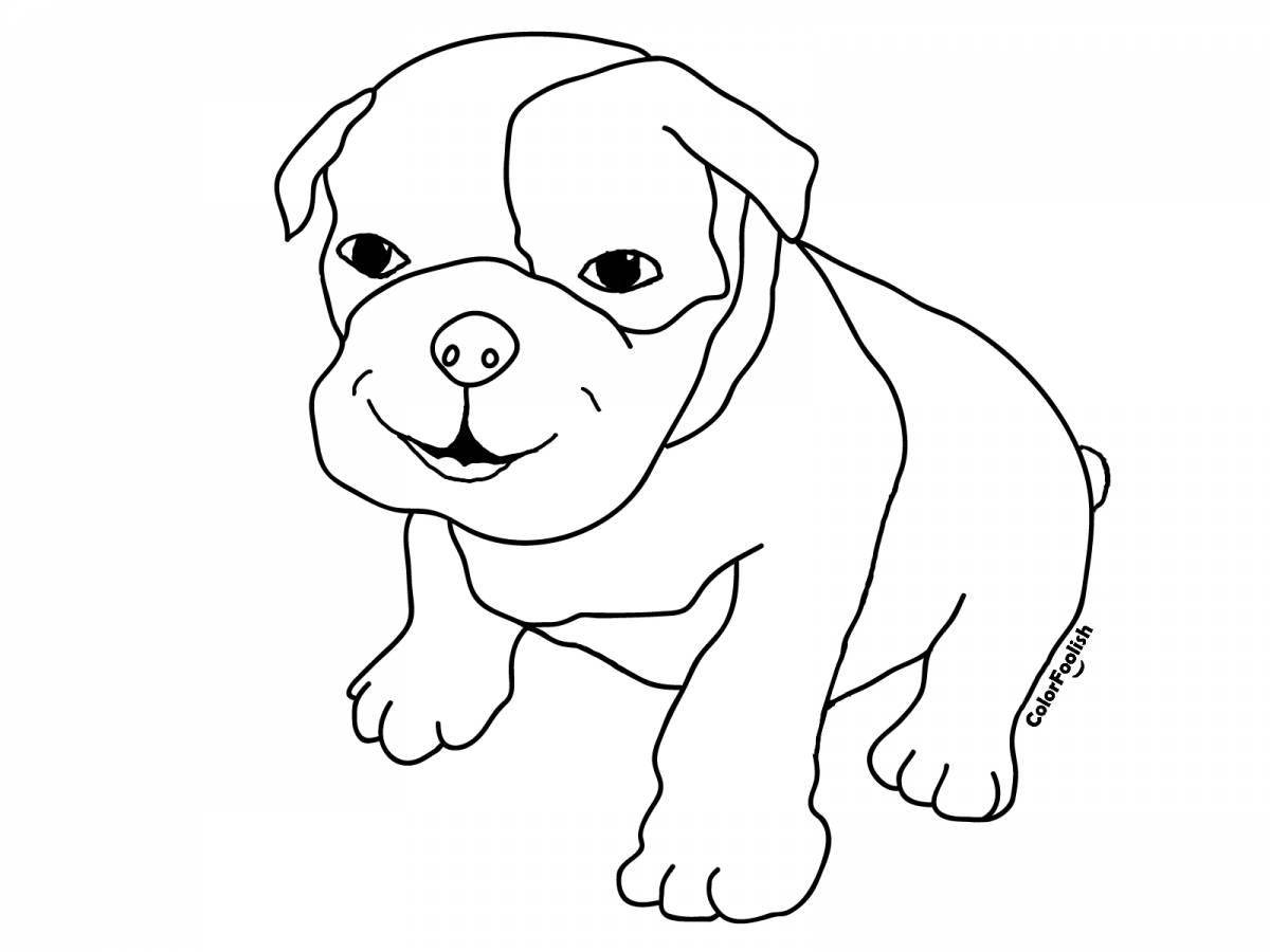 Симпатичная раскраска с изображением собаки