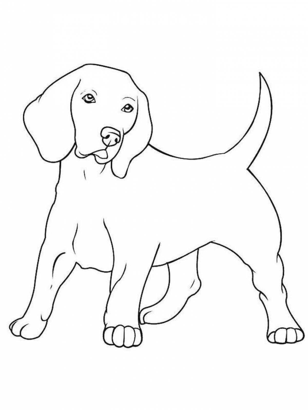 Сладкая раскраска с изображением собаки