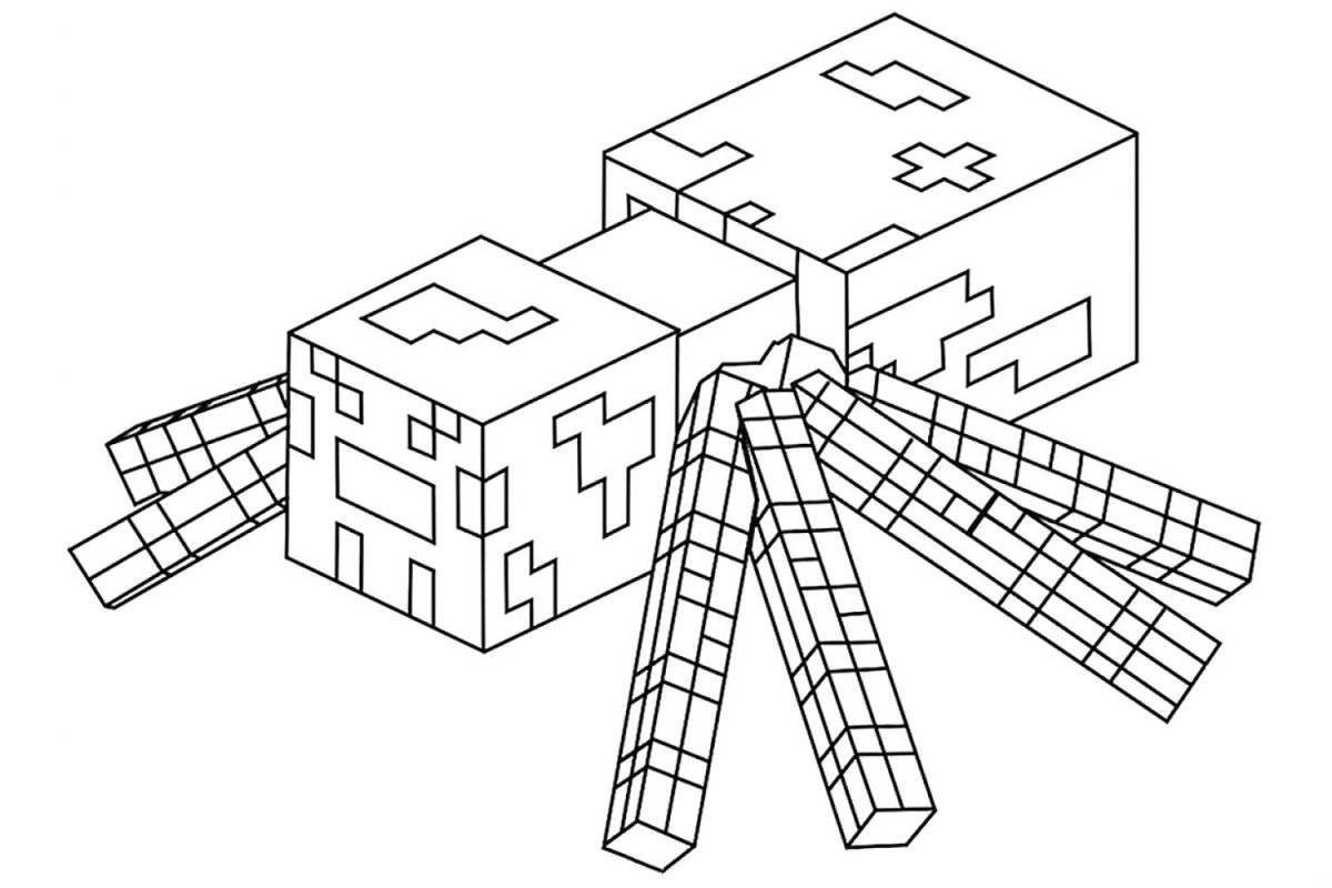Sparkly minecraft coloring page