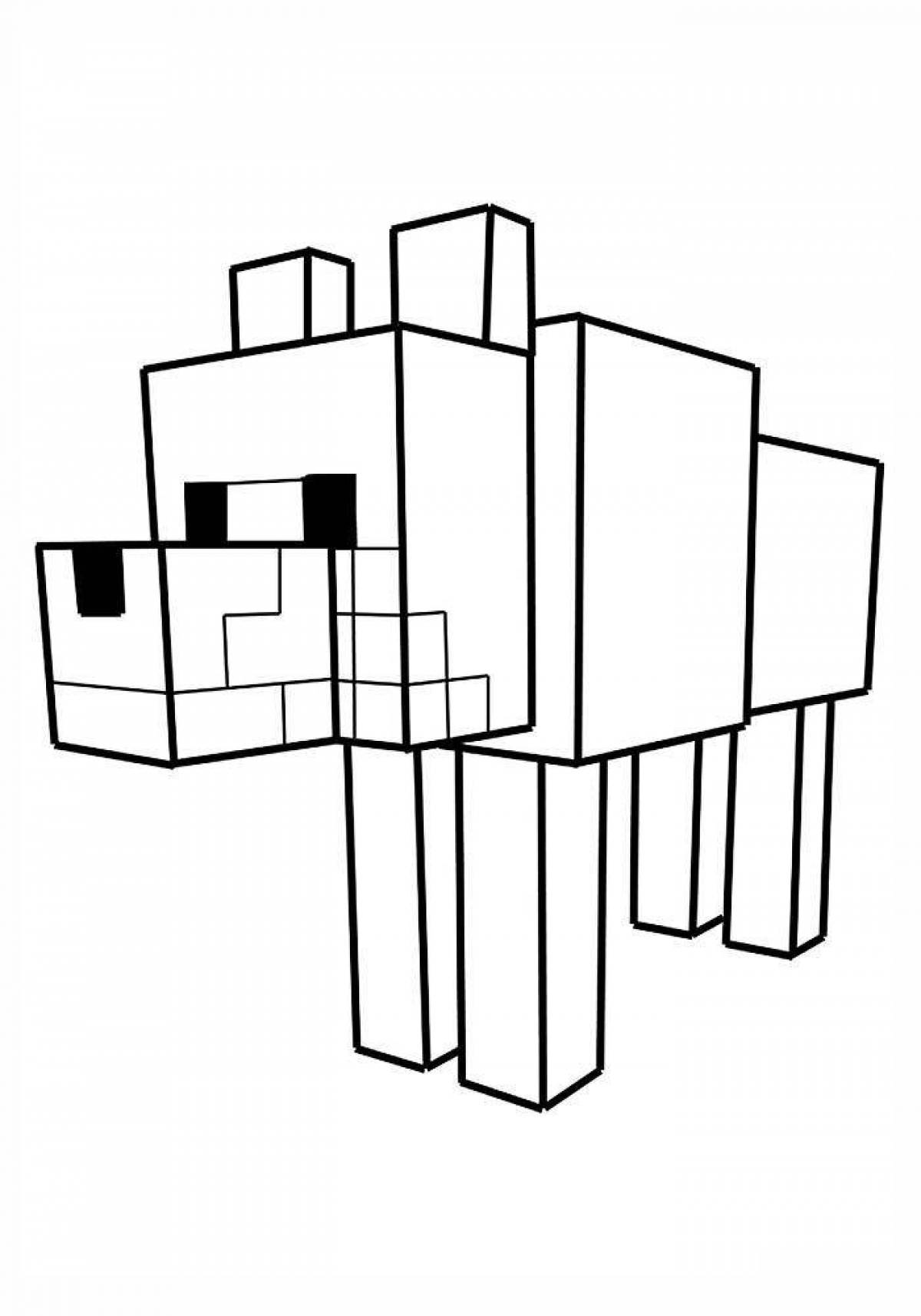 Sparkling minecraft coloring page