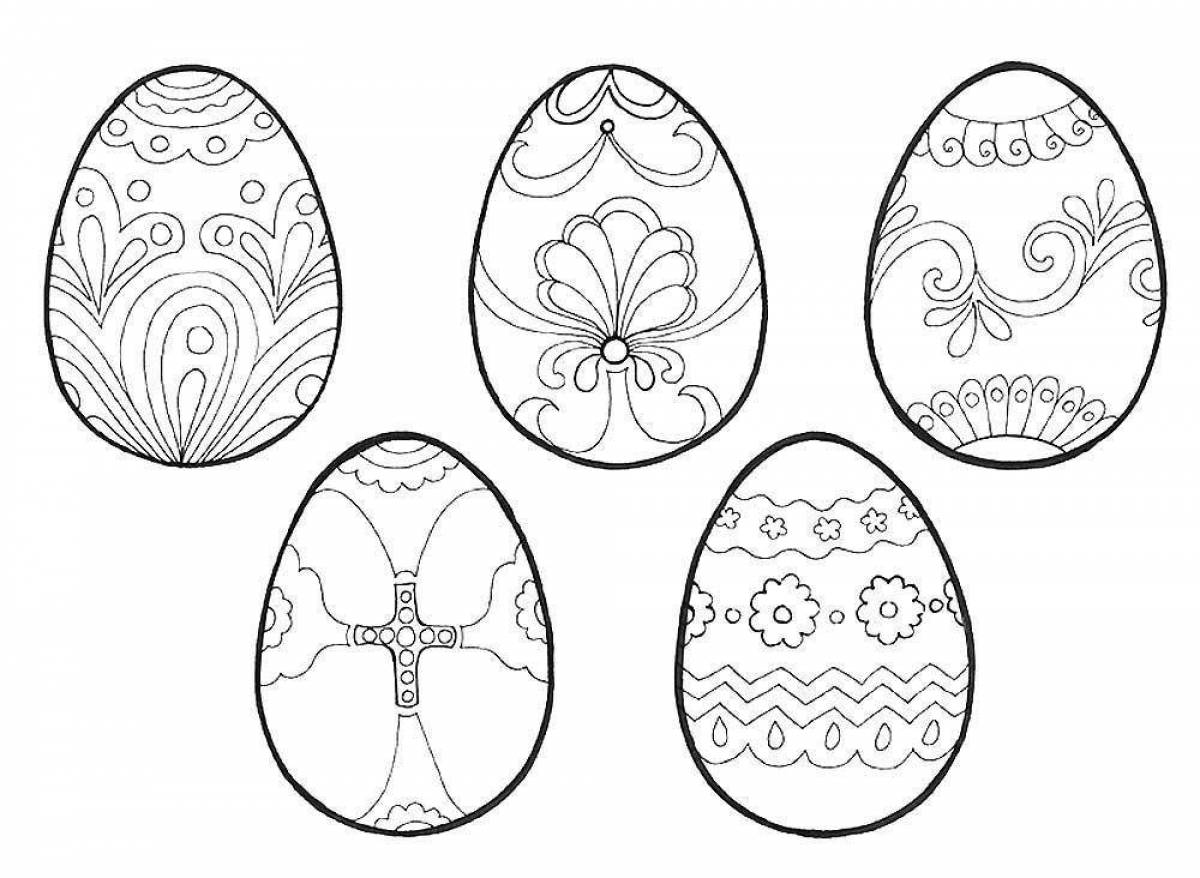 Веселая страница раскраски яиц для детей