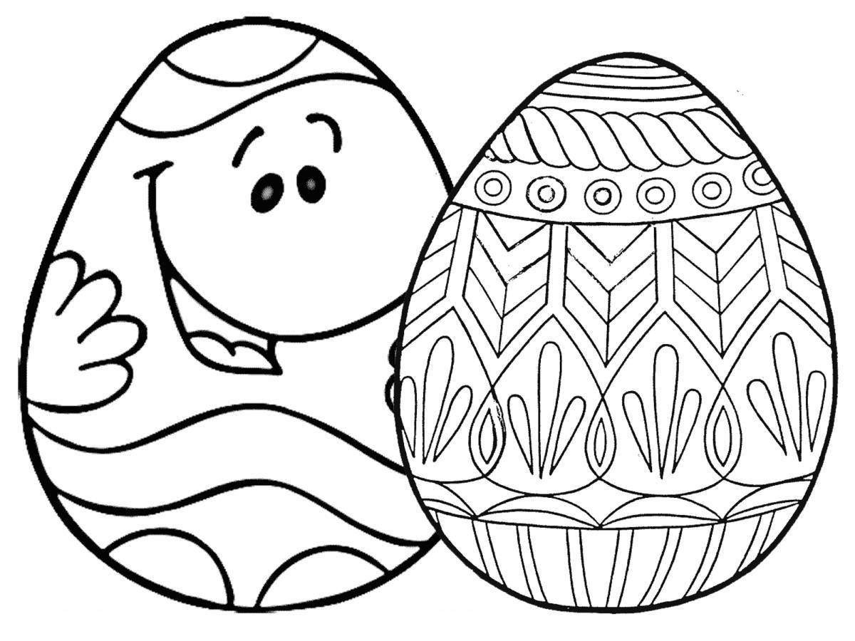 Игривая страница раскраски яиц для детей