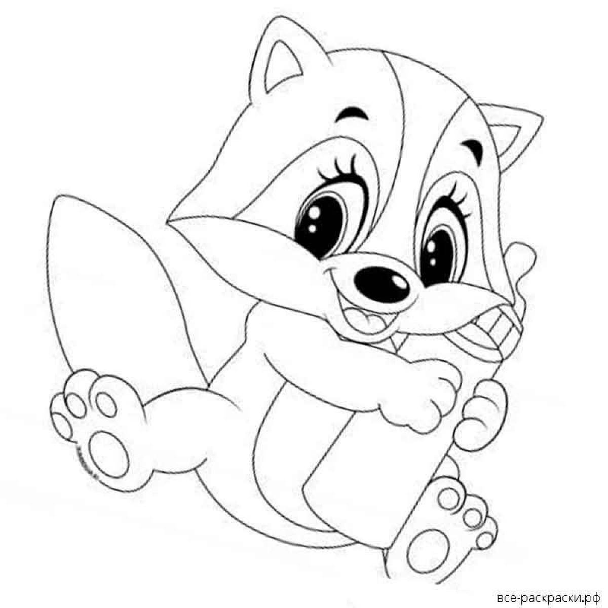 Raccoon coloring pages for kids