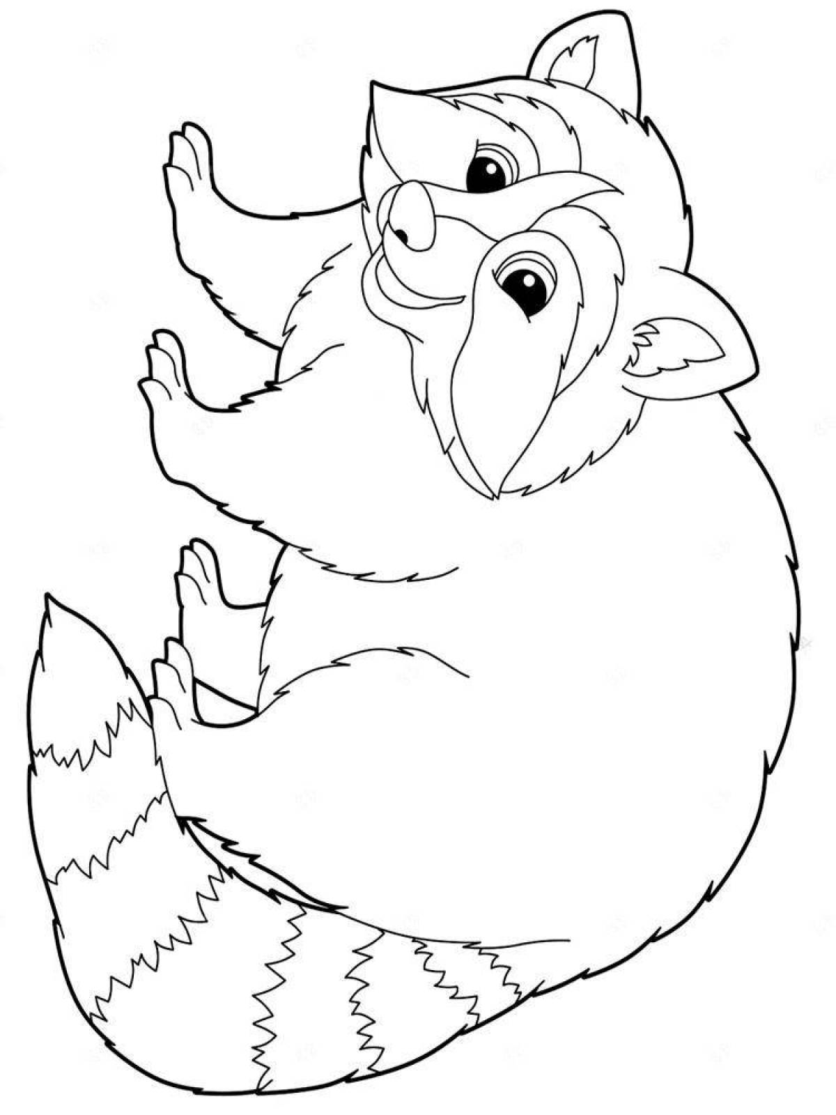 Color-bright raccoon coloring page for kids