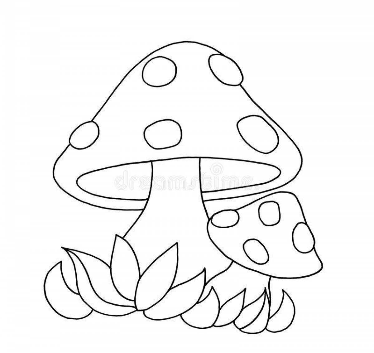 Glowing fly agaric coloring book for kids