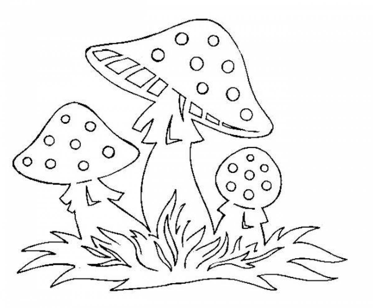 Shiny fly agaric coloring pages for kids