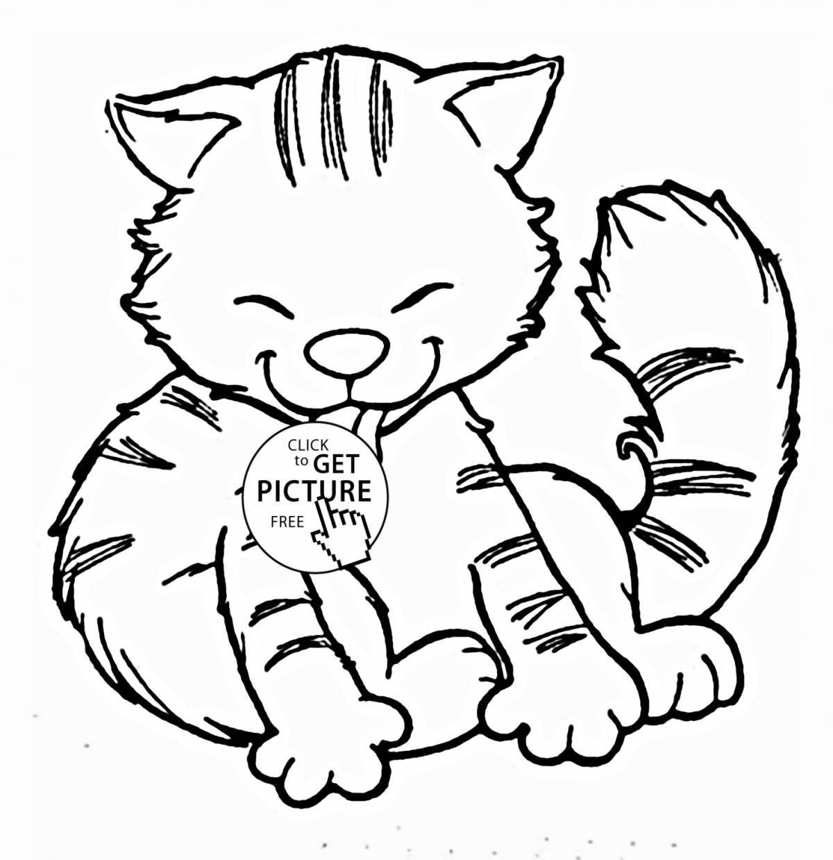 Naughty kittens coloring page