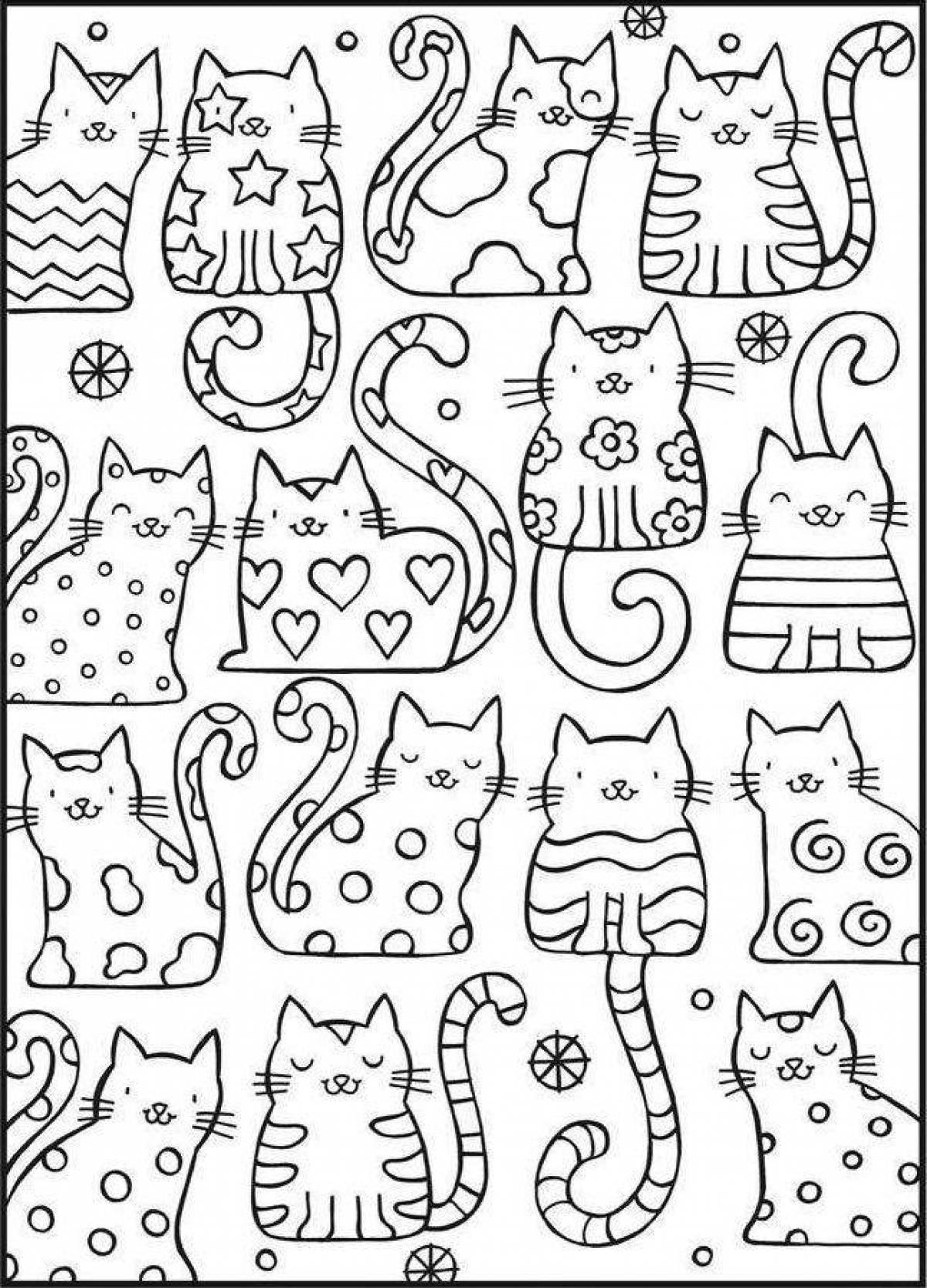 Coloring funny kittens