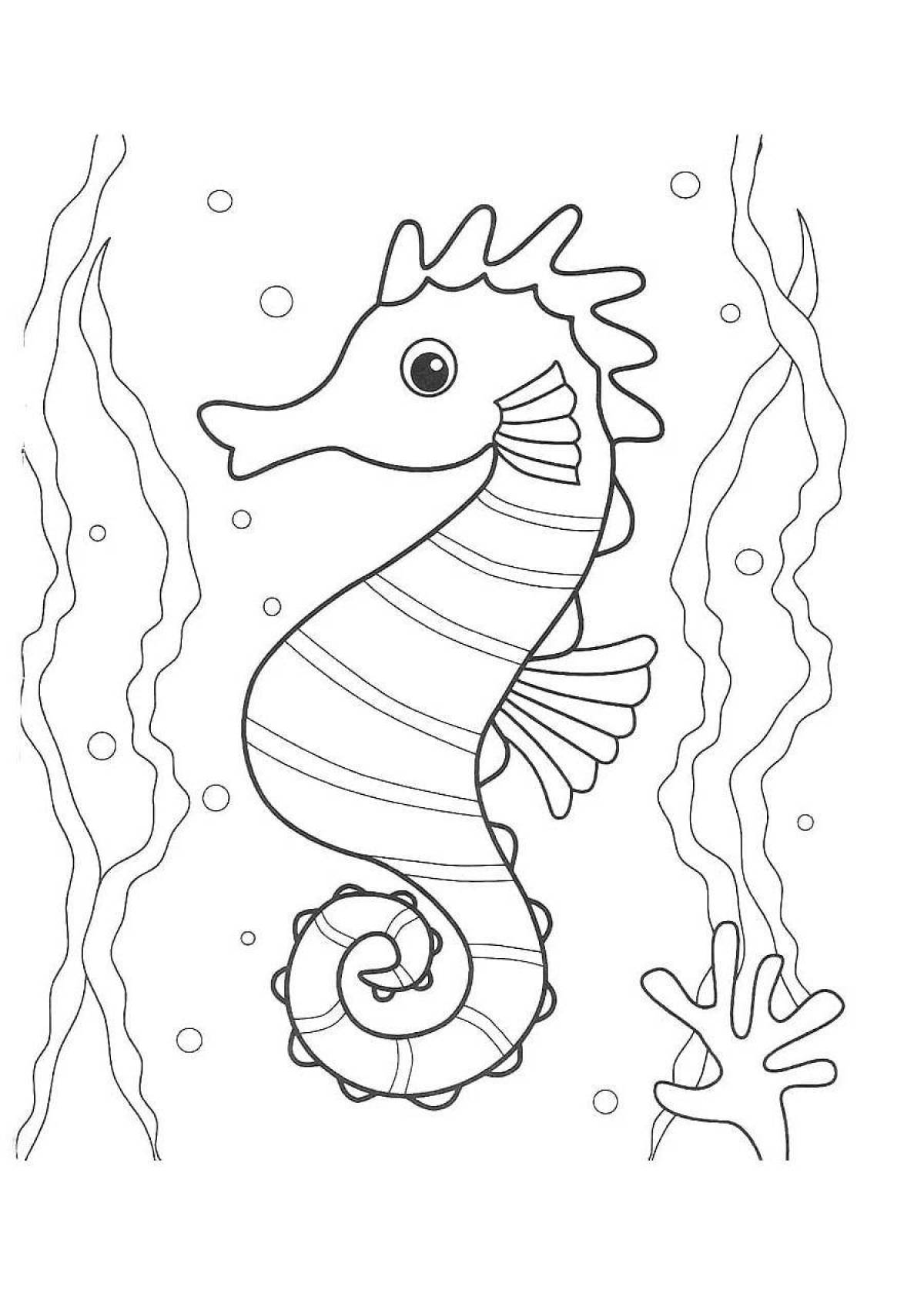 Fun coral reef coloring book for kids