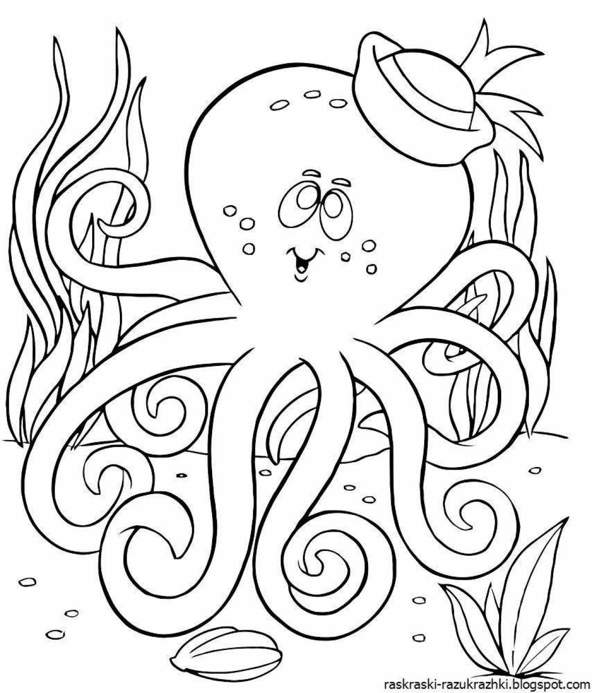 Creative coral reef coloring book for kids