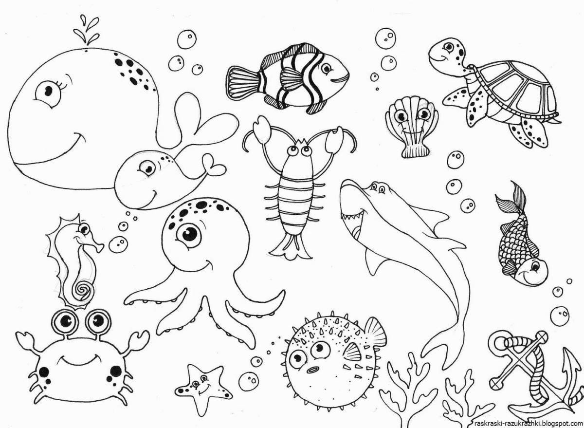 Fun fish coloring for kids