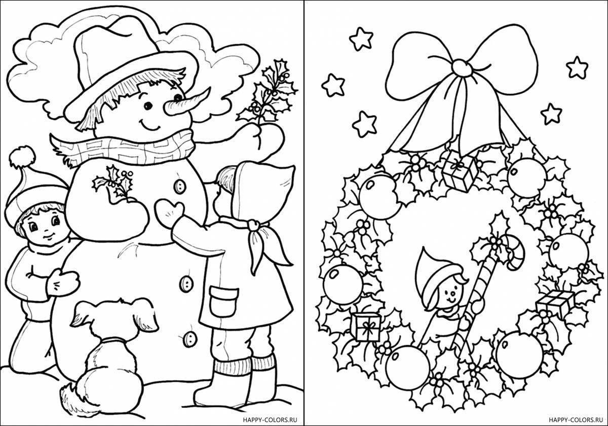 Glitter Christmas coloring book for 3-4 year olds