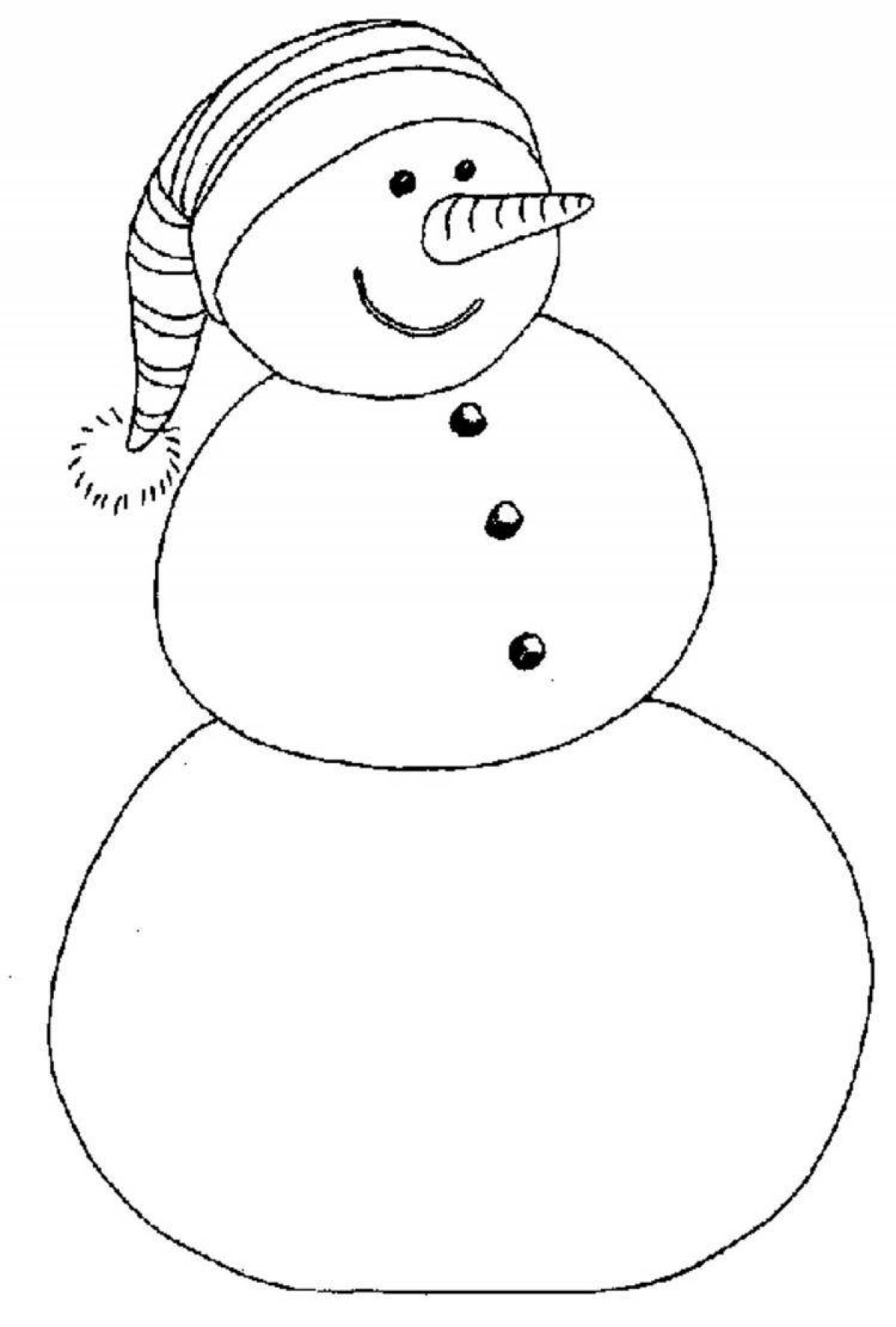 Очаровательная раскраска снеговик для детей 4-5 лет