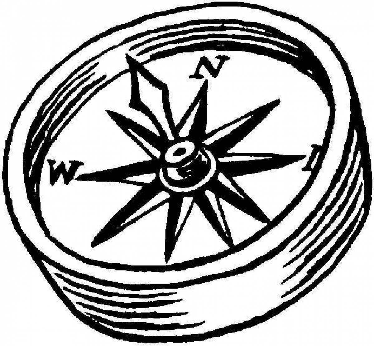 Dazzling compass coloring page