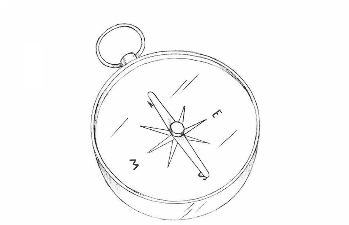 Animated compass coloring page
