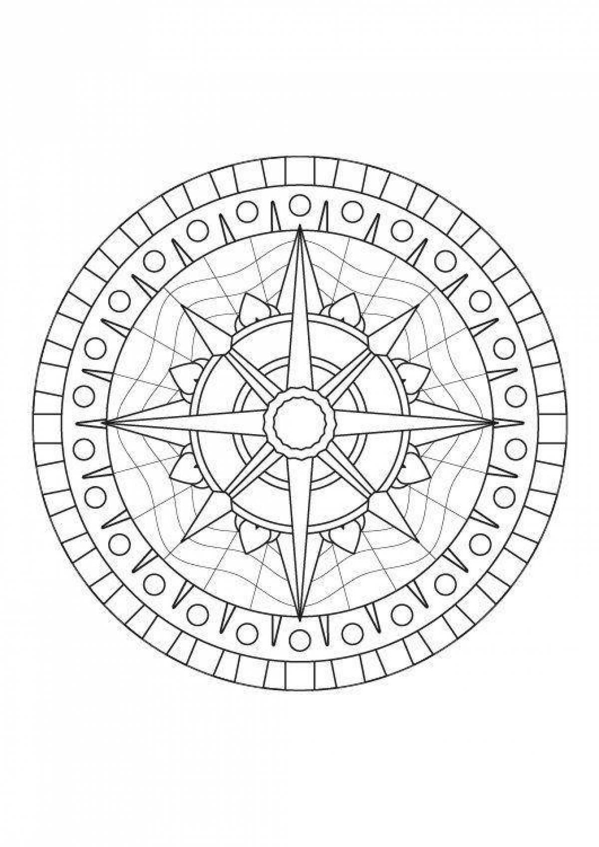 Adorable compass coloring page