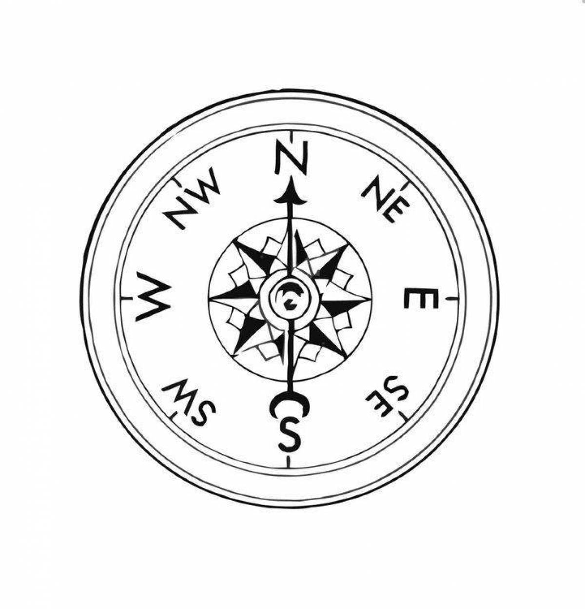 Fun compass coloring page