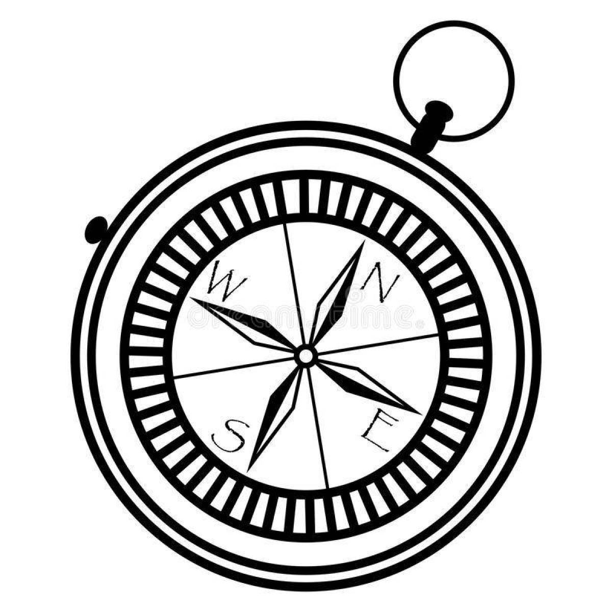 Fascinating compass coloring page