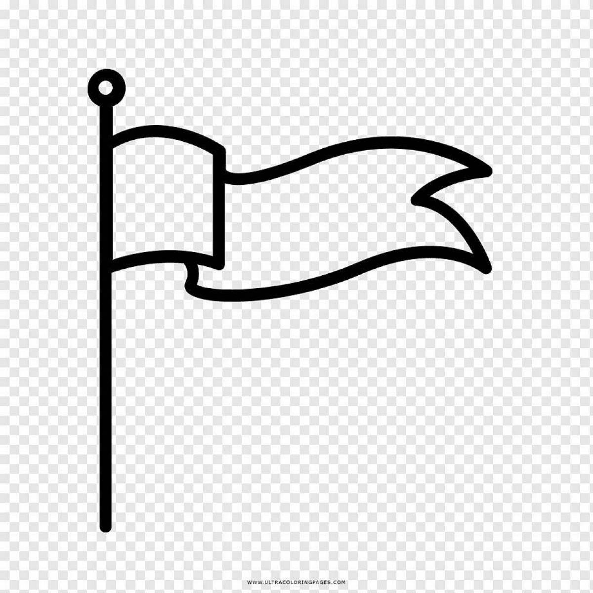 Playful flag coloring page