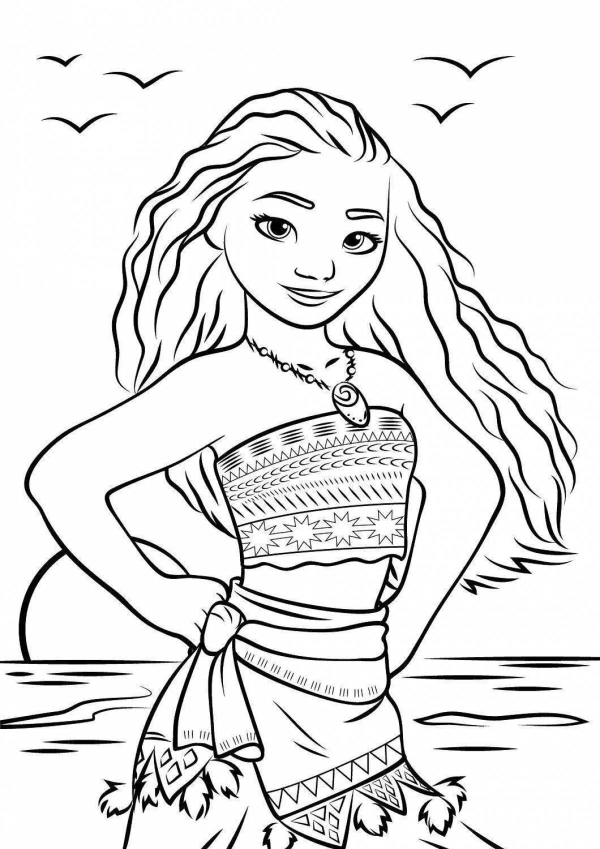 Glittering Muana coloring page