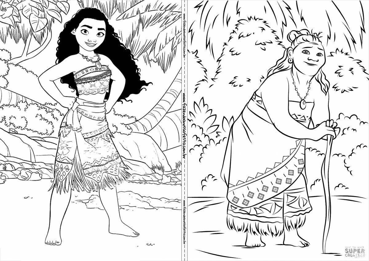 Color-explosion muana coloring page