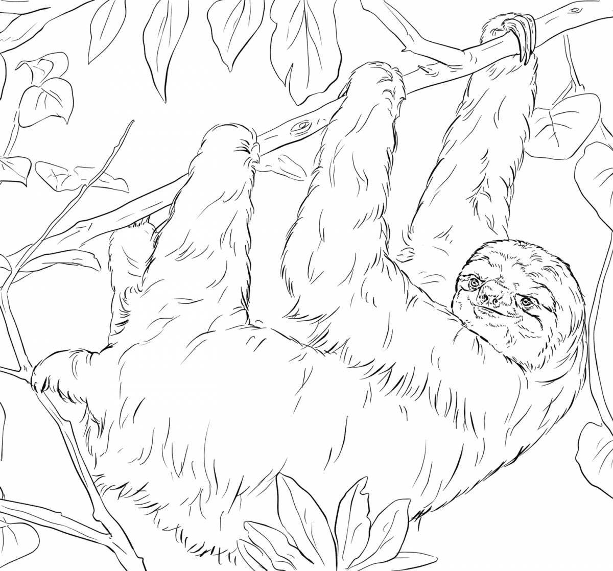 Playful coloring sloth