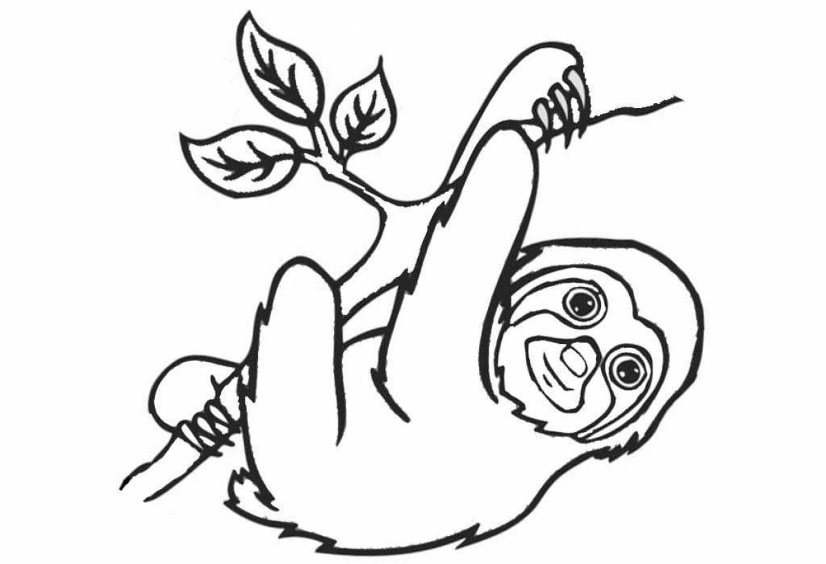 Adorable sloth coloring book