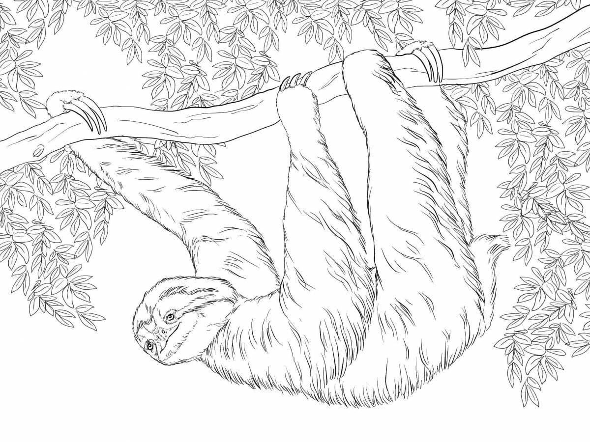 Живая раскраска ленивец