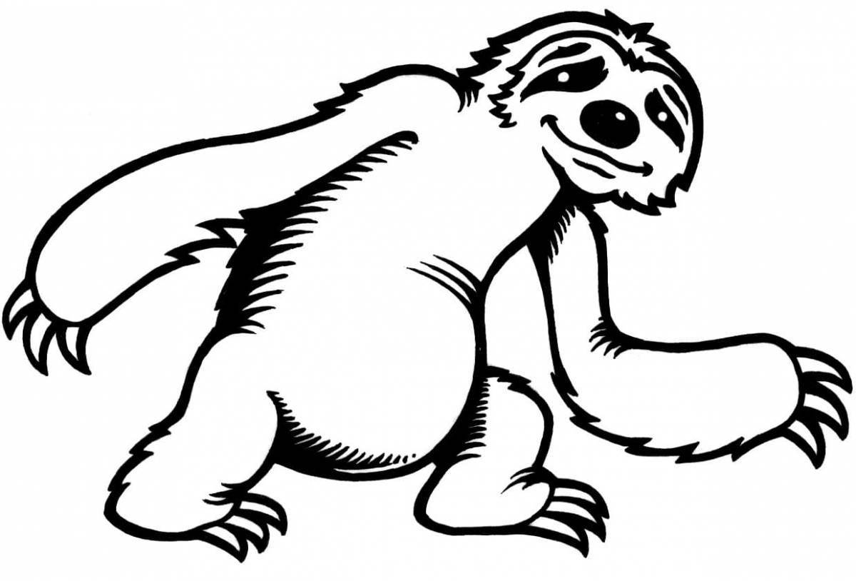 Озорная раскраска ленивец