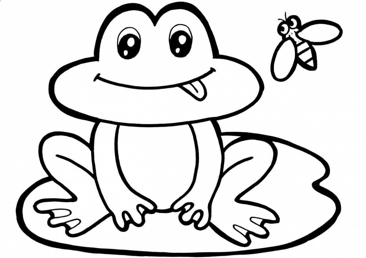 Colorful frog coloring page