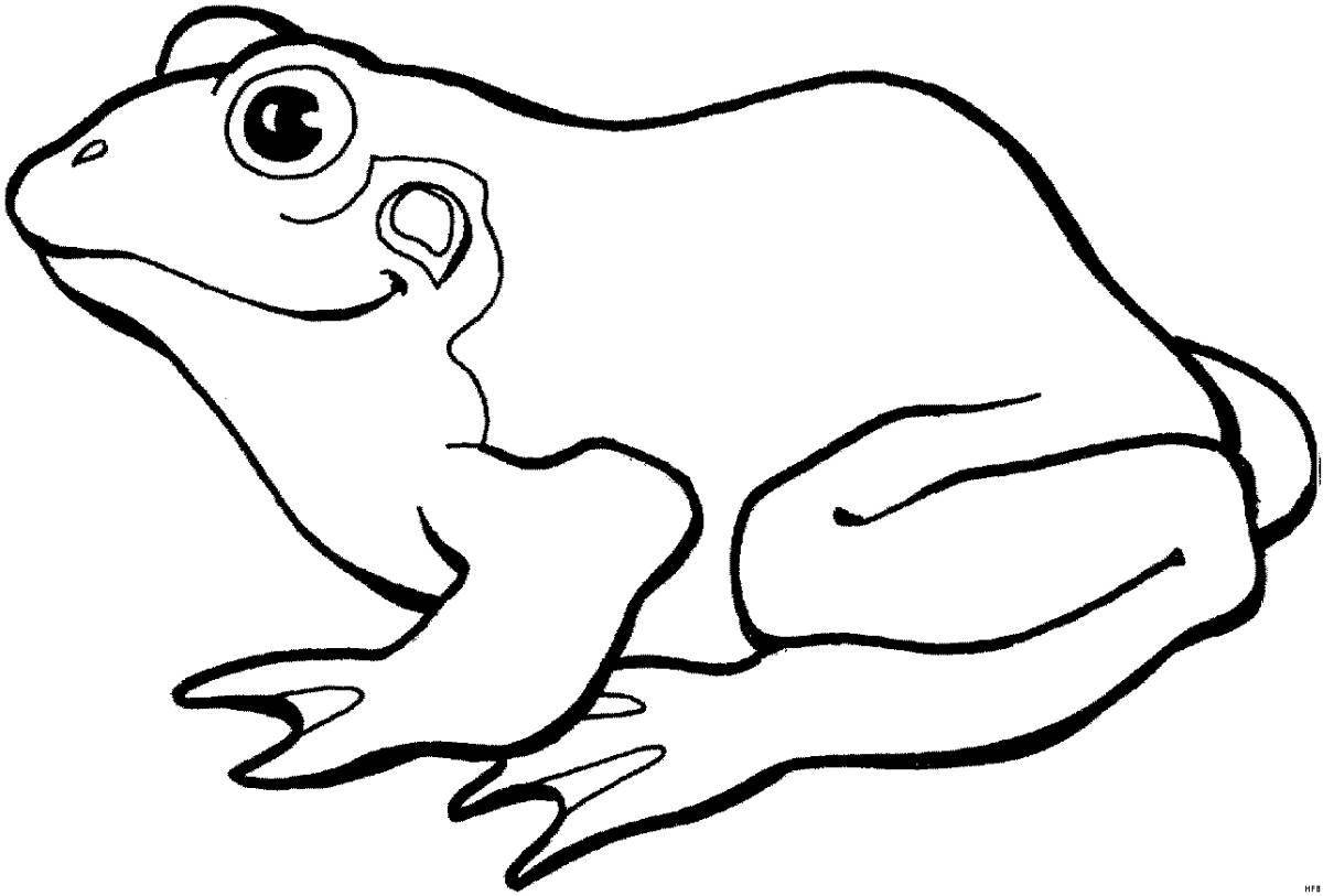 Анимированная страница раскраски лягушки