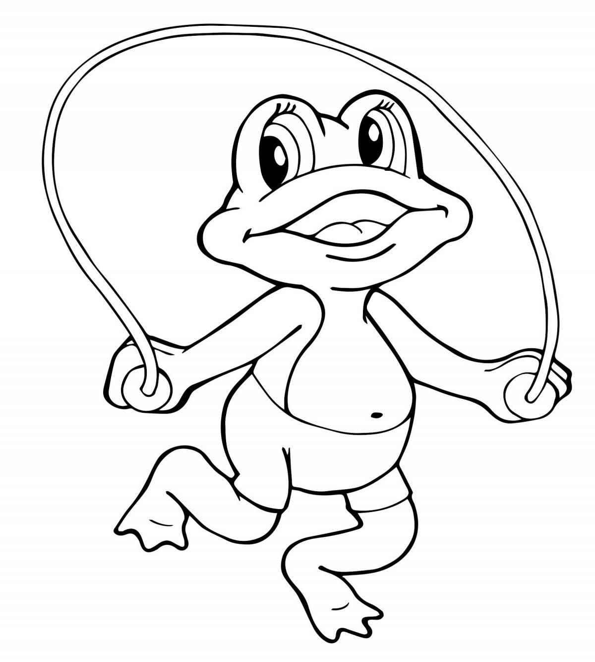 Adorable frog coloring page