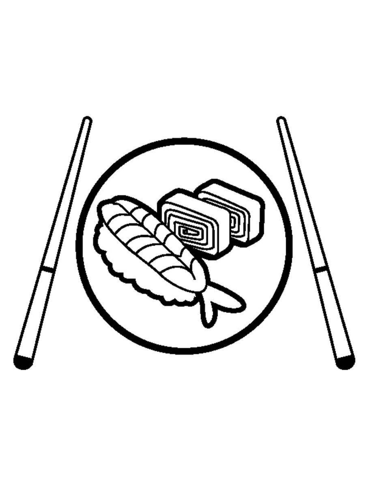 Charming sushi coloring book