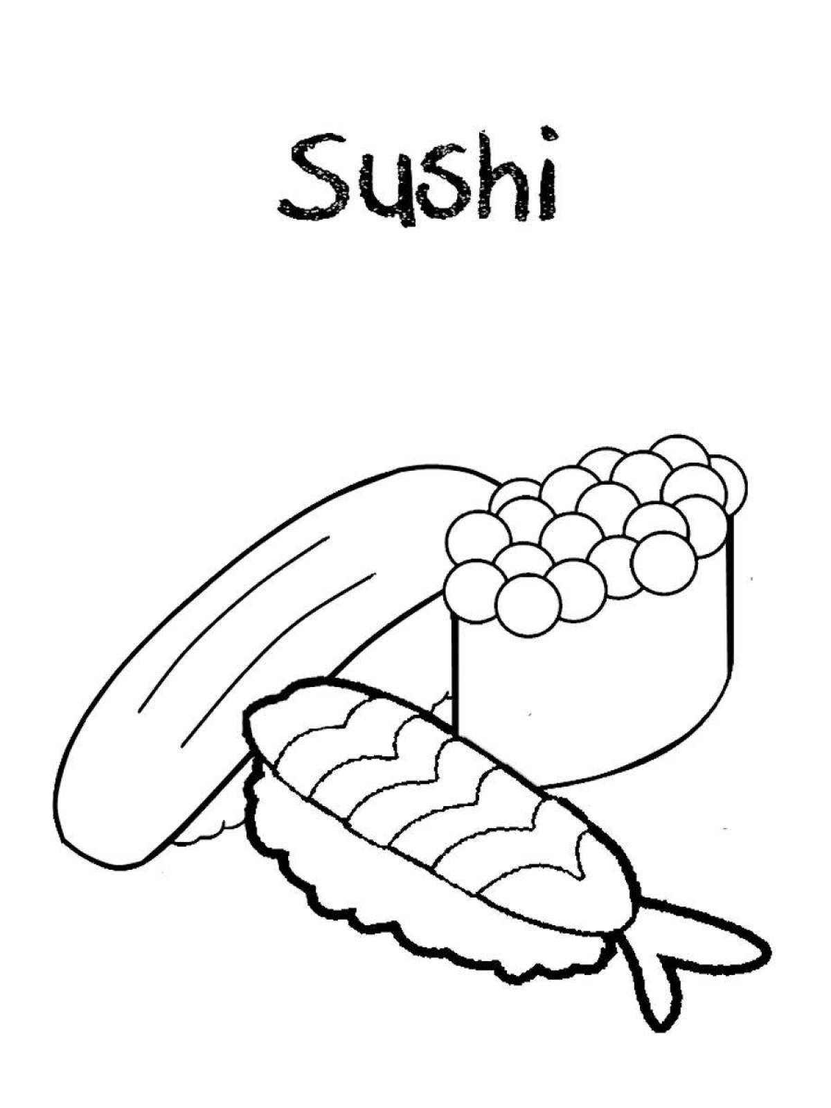 Раскраска сладкие суши