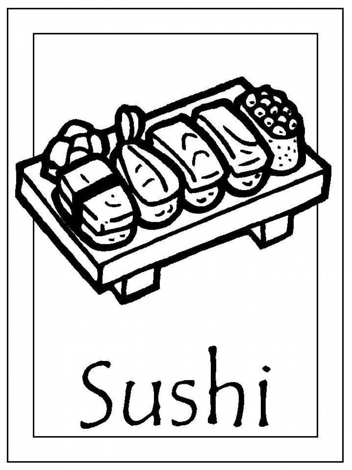 Creative sushi coloring book