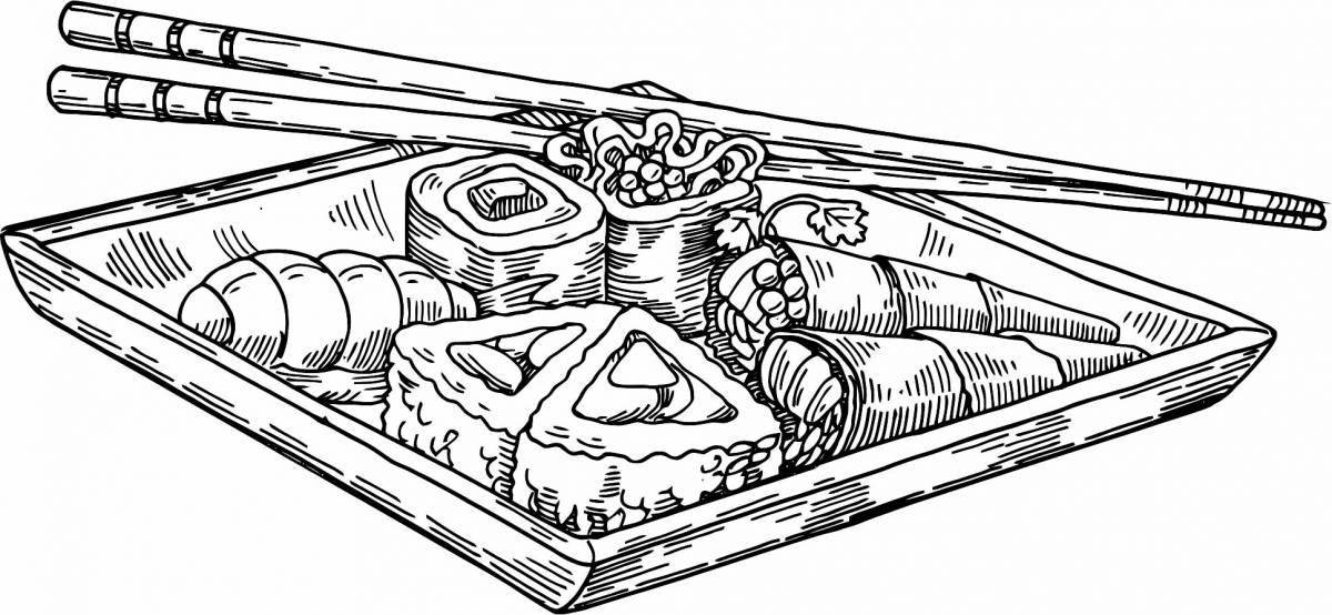 Innovative sushi coloring page