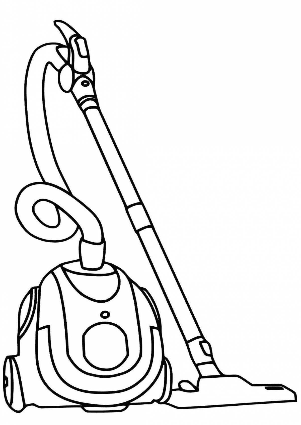 Crazy Robot Vacuum Cleaner Coloring Page