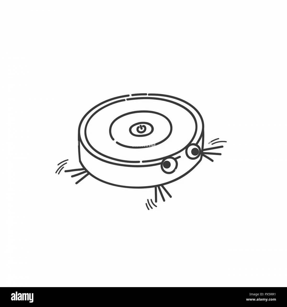 Coloring page amazing robot vacuum cleaner