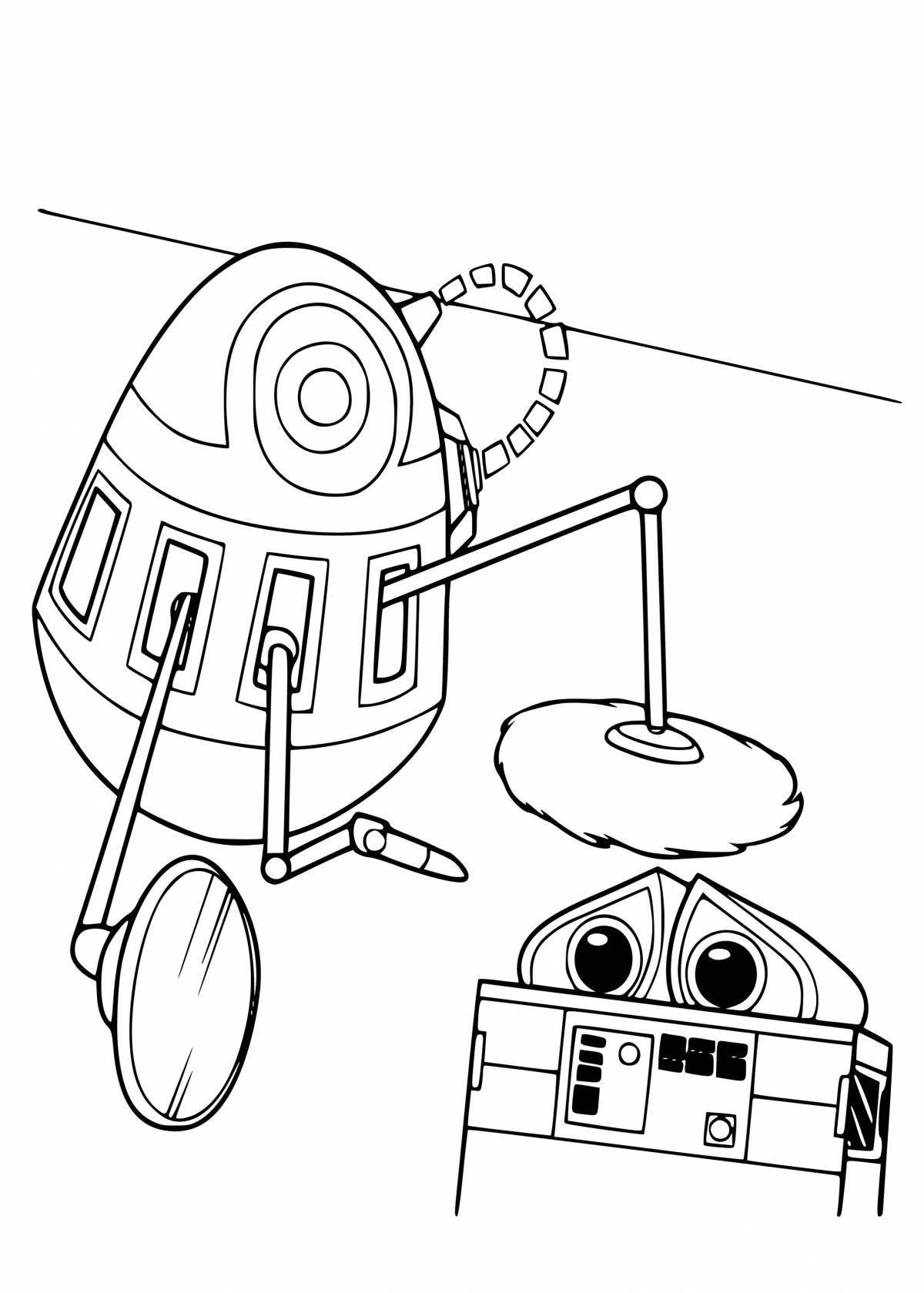 Cute robot vacuum cleaner coloring page