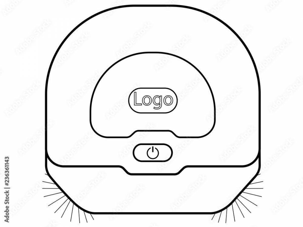 Glowing robot vacuum cleaner coloring page