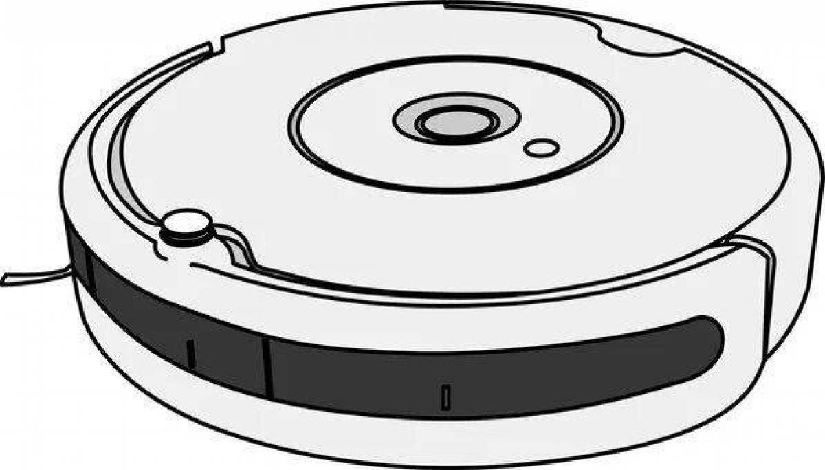 Glitter robot vacuum cleaner coloring page