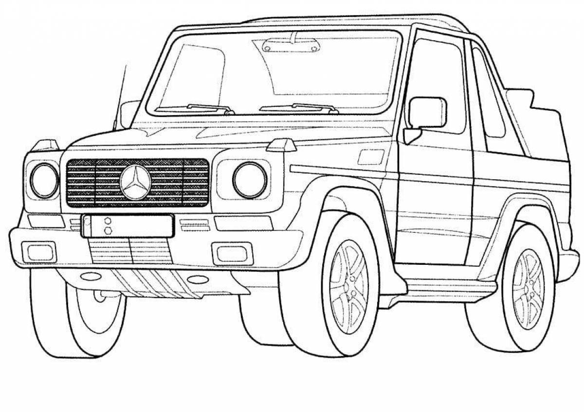 Coloring page glamor car mercedes