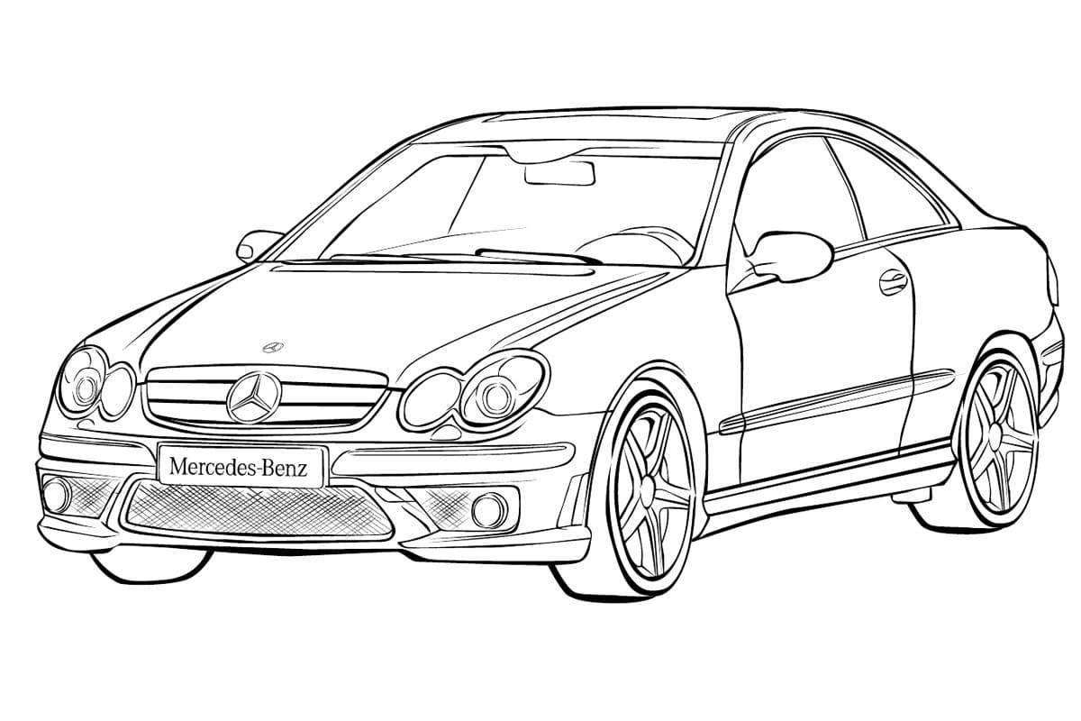 Coloring page fashionable car mercedes
