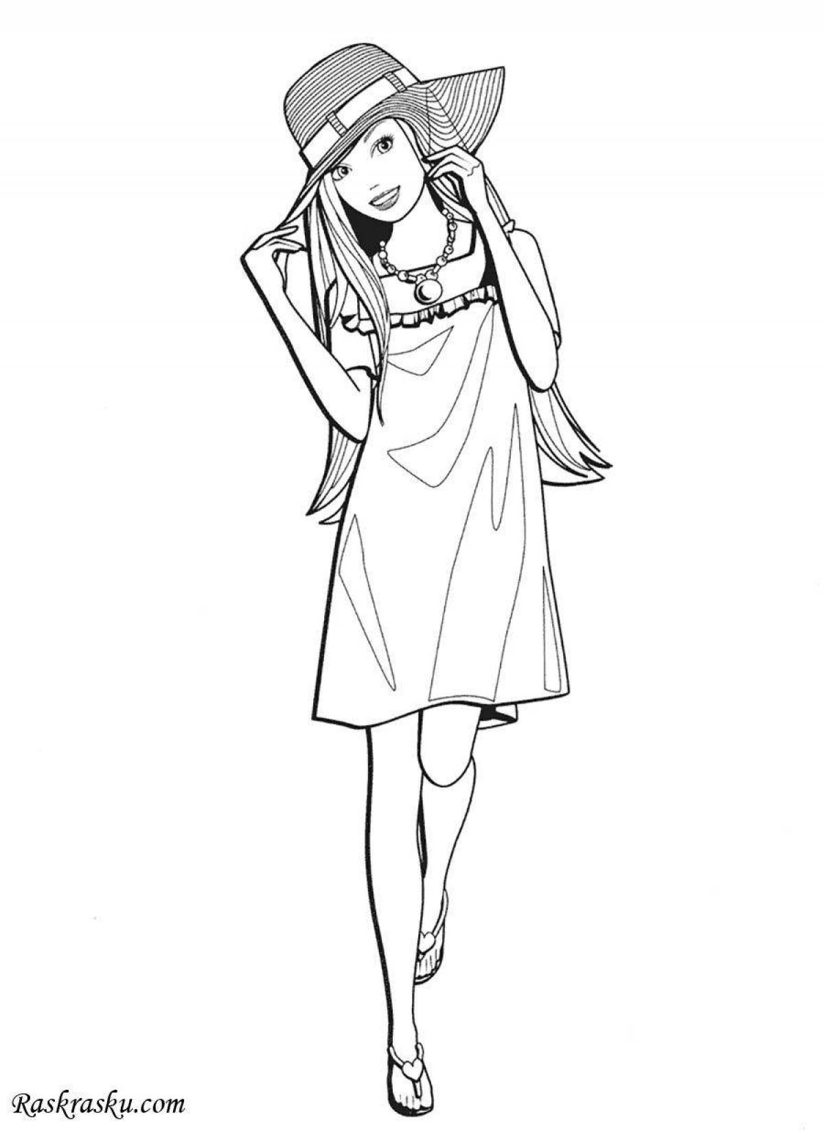 Flawless fashion girls coloring page