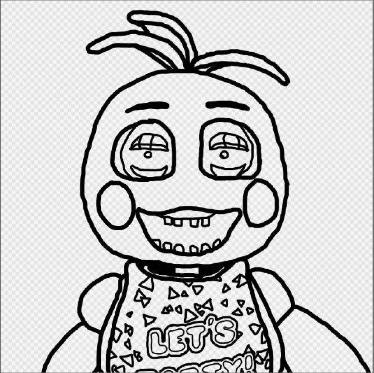 Chica's sweet animatronic coloring book