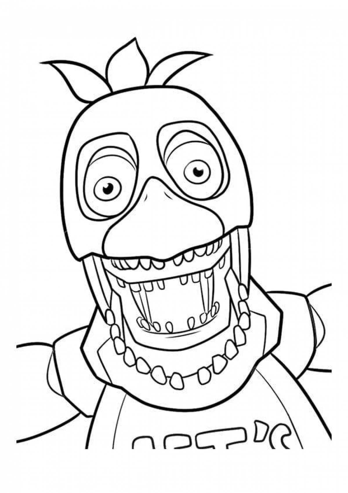 Chica's beautiful animatronic coloring book