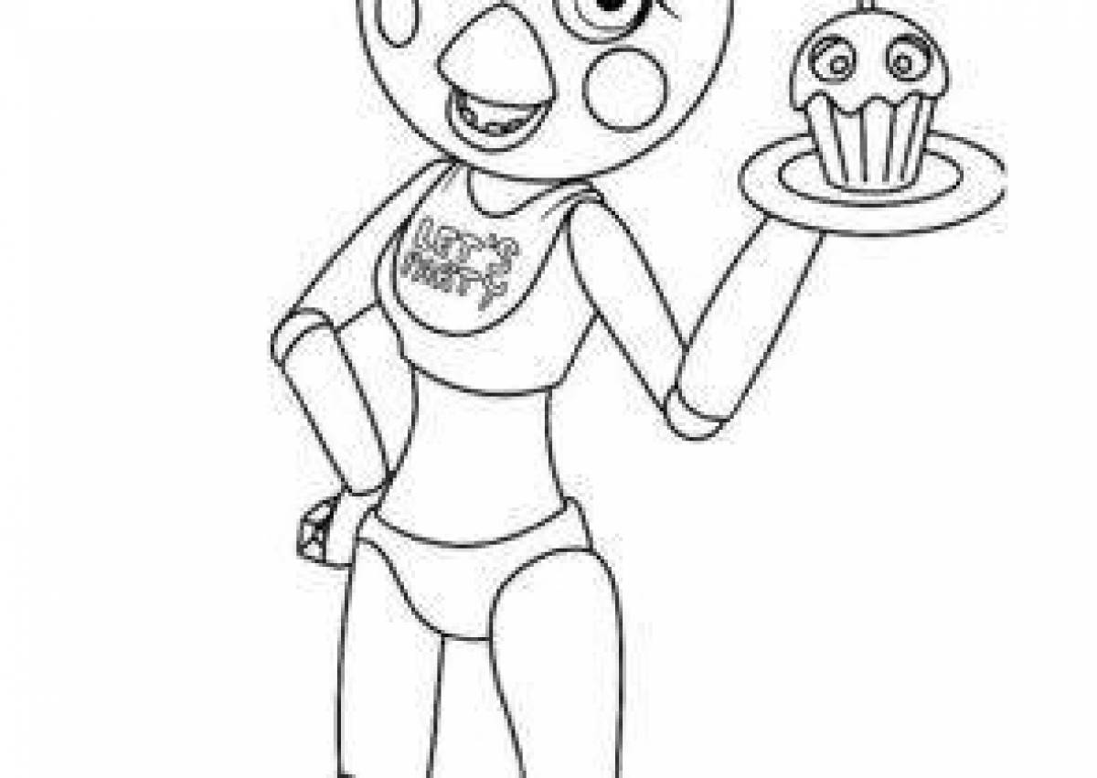 Chica's quirky animatronic coloring book