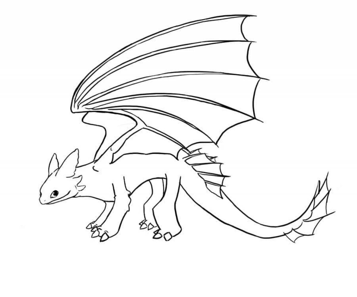 Glitter Night Fury Coloring Page